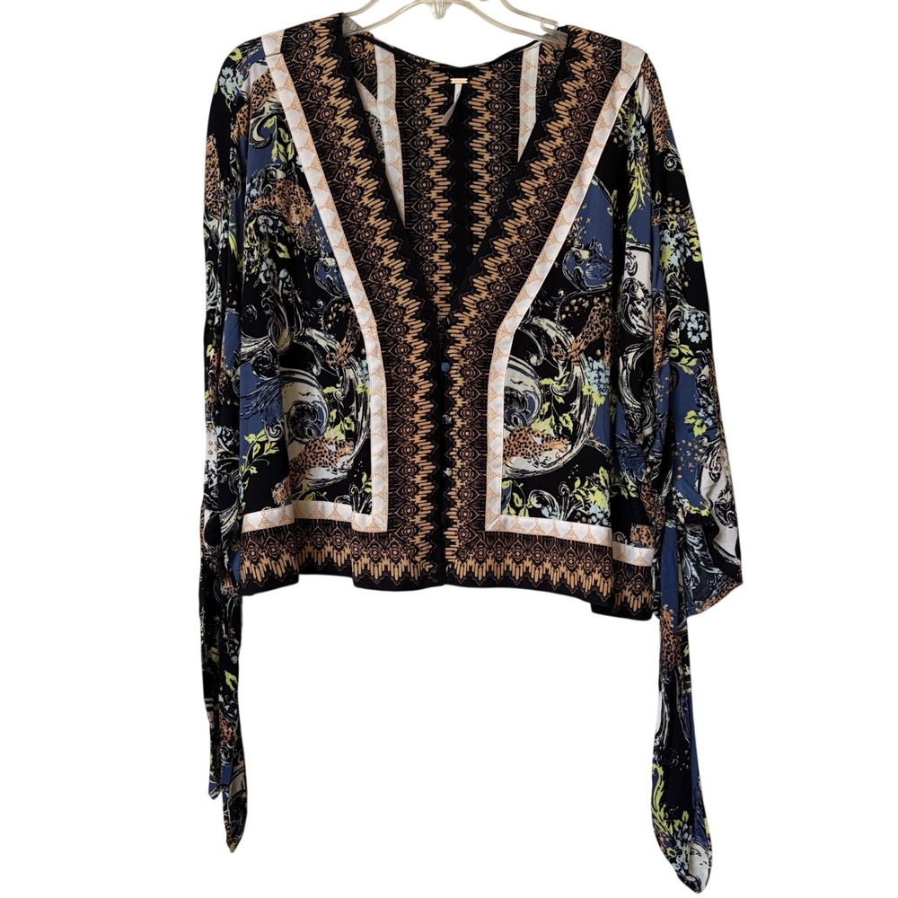 Free People Catch Me If You Can Kimono Blouse Leopard S Boho Festival Indie